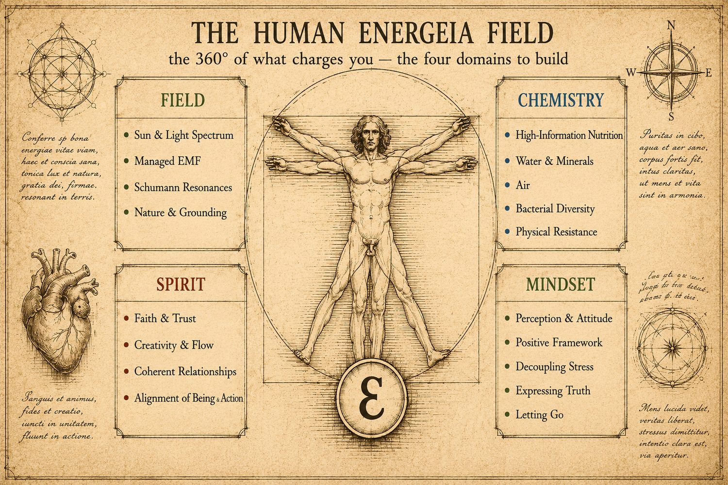 The Human Energeia Field — four domains