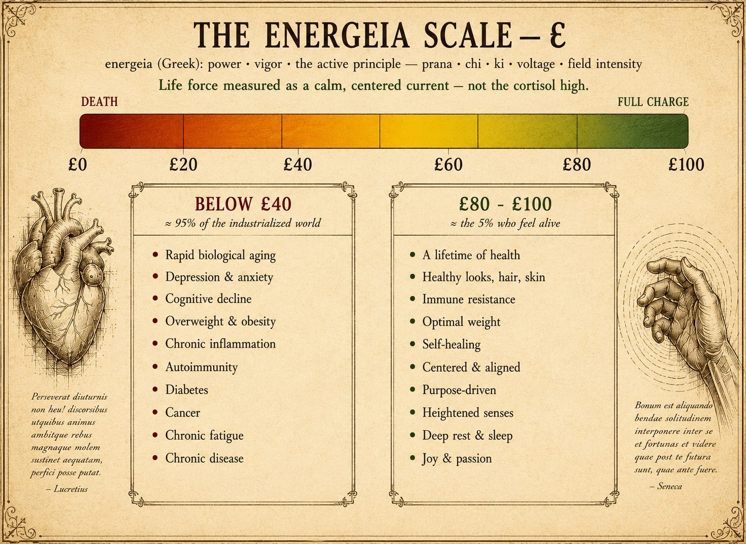 The Energeia Scale from 0 to 100